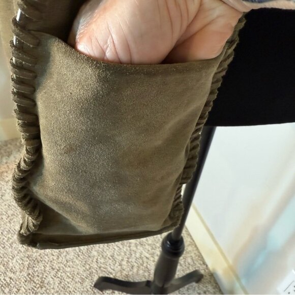 HOBO Sandy Nutmeg Brown Lure Suede Boho Hobo Shoulder Bag Tassel Snap Closure - Picture 5 of 16